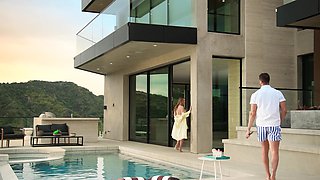 Tanya Tate seduces couple to fuck in doggy style