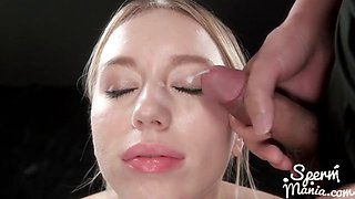 Kira Thorns Bukkake Facial Cumshot