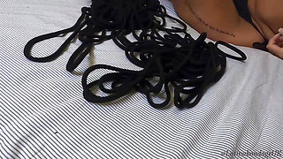 Playful Latina Tied Tight and Ballgagged, Being a Submissive and Good Girl! *720p HD* (smaller Size)