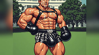 Asian Cum Covered Muscle Men Art