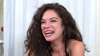 German brunette with small knockers with solo