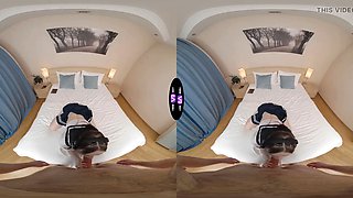 Polly yangs globs her headphones and rails her boyfriend\u2019s hard shower pecker - teenmegaworld