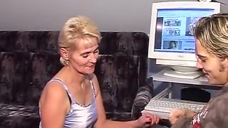 Blonde German Gilf Sucks And Rides Big Dick