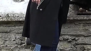 Slave Trampled Hard with Rubber Boots