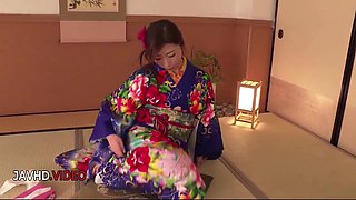 Woman In Sultry Kimono Gives Passionate Japanese Blowjob Then Fucks Intensely - Ayumi Shinoda