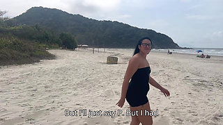 On the Beach in a Thong Bikini Showing My Big Ass