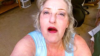 Silver-haired giantess Dawnskye55 brings your shrink fantasy to life with some wild roleplay