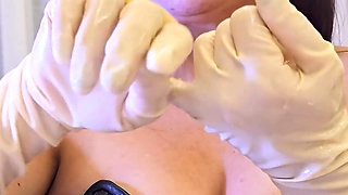 Dominafire Latex Glove Sounding & Edging Slave