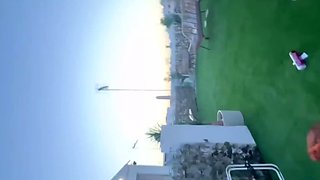 Dwarf Fucks Tall Bitch Bareback On Balcony And Fills His Ass