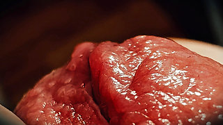 Sleepy cock gets masturbated and cumshot