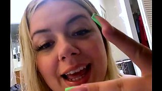 Lapdance and blowjob made by BIG boobs blonde