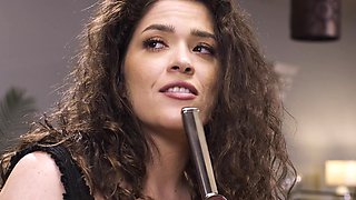 Donny Sins and Victoria Voxxx in a hard kitchen fuck session