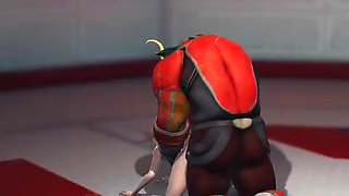 Alien monster fucks hard a young blonde in the sci-fi lab