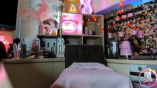 MILF blonde live toys webcam show in shower