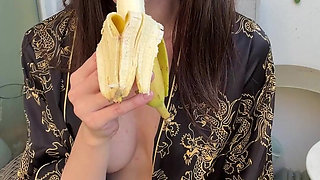 Hkjsexy Video Quickie - Sexy Pornstar Eats Banana & Show Feets