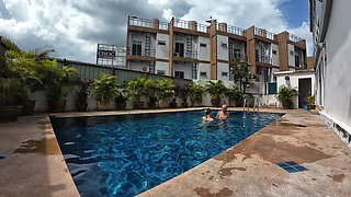 Sfw Playing About in Our Swimming Pool