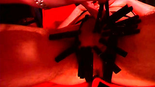 Dripping Hot Wax on Cum-soaked Tits and Stretched Holes