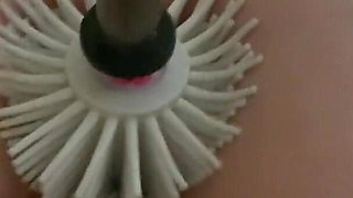 Tits Bondage and Orgasm From Anal with Toilet Brush