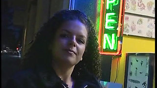 Fabulous brunette with curly hair wants a new tattoo