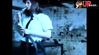 Englishgirl  beats humiliates  prisoner in dungon