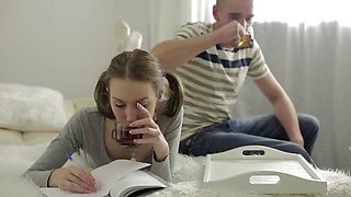 Tutor Takes the Chance to Fuck the 18 Year Old Student Hard