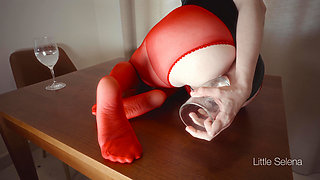 Anal Fisting in Red Pantyhose