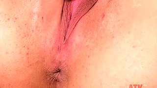 Charity Crawford uses her blue dildo to an intense orgasm