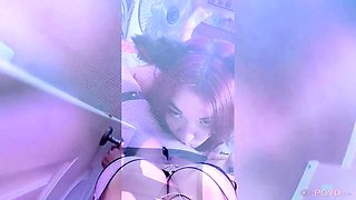 Amateur blondes pov blowjob and hardcore fun with lucky dude