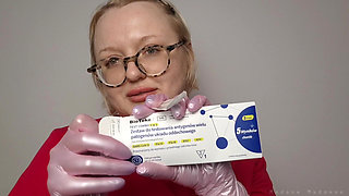 Doctor Does a Covid and Flu Swab Test to Herself; Doctress Madame Madomme