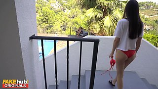 Step stepsister is married but wants a smooch and a internal cumshot in her ass