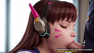 3D Animation : Overwatch - D.va's After School Activities Uncensored Hentai