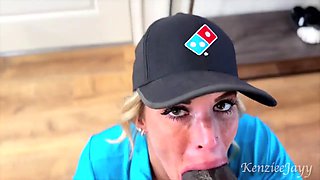 Pizza Delivery Girl Gets A Big Black Sausage And Her Face Covered In Cum!