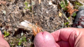 Wanking in the forest on a bike tour