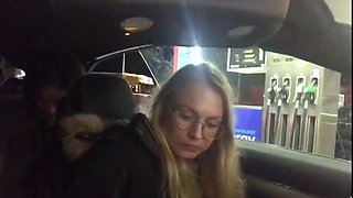 Amateur blonde Kaira in mini skirt masturbation scene