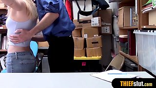 Virgin shoplifter teen rough fucked by a cop on CCTV