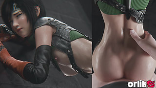 Yuffie Final Fantasy 7 Doggystyle Big Ass Fuck with Creampie - Tight Pussy 3D Hentai Animation