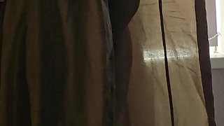 Step mom in panties in front of step son big dick without shame