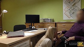 Loan4k. blonda lassie gives herself to agent in office in...