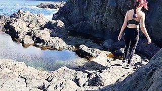 Public beach day with my fitness tinder girl - Made in