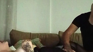 Old man playing with hot blonde milf in stockings nice wet pussy
