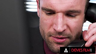 DEVILS FILM - Gorgeous April Olsen Gets Her Pussy And Ass Pounded In The Office