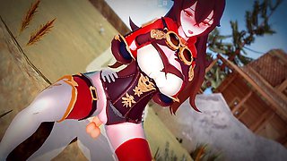 Amber, genshin impact, cartoon