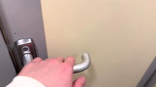 Cute Chick Gets Some Help And Fucked In Train's WC