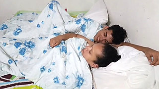 I Share a Bed with My Stepson, We Couldn't Resist and I Ended up Putting His Big Cock in My Hot, Tight Pussy.