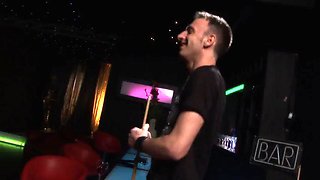 Horny brunette getts facial after BDSM play: Blowjob, Cowgirl  Missonary Porn