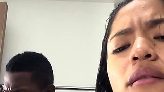 cute model fucks in the bathroom of the house with her best
