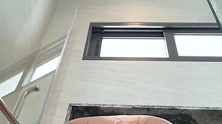 Horny asian girl loves to take shower with her boyfriend and get pounded there