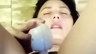 Venezuelan with Big Hairy Pussy Masturbates to Orgasm