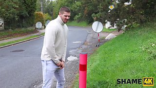 Shame4k. street whore Texas Patti went all the way behind a fence and continued to bang a teenager stud