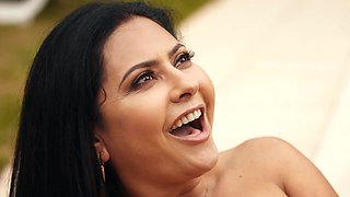Brunette milf mariska x takes on two black cocks at once